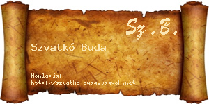 Szvatkó Buda névjegykártya